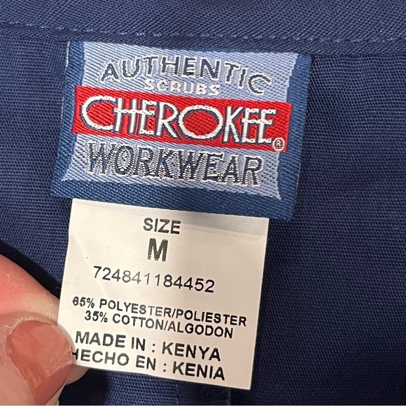 NEW Cherokee Workwear Navy V-neck Scrub Top - Picture 4 of 6